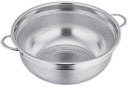 Homikit Sieb, Edelstahl Nudelsieb Abtropfsieb mit Griffen, 20cm Mikroperforiertes Seiher Küchensieb für Nudeln Obst Gemüse, Spülmaschinenfest