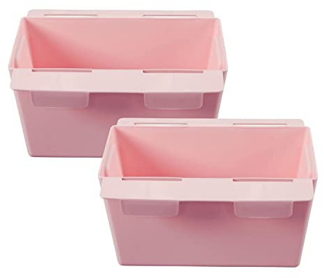 ARTECSIS Set Blumenkästen Pflanzkasten Balkonkasten Kunststoff Einsatz für Europaletten vertikaler Garten Hochbeet (2er Set, Rosa)