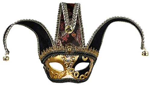ABOOFAN Masque vénitien pour homme et femme - Demi-visage de Mardi Gras pour Halloween, fête costumée, bal de fin d'année, décoration murale (noir)