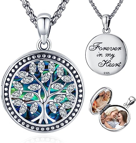 Eusense Collar Medallón para Fotos Plata de Ley 925 Colgante Fotos Día de la Madre Joyería Regalo para Mujer Niñas Día de la madre