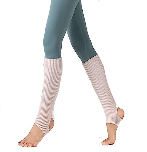 Yurosiay Gestrickte Ballett Stulpen 43cm Tanzstulpen Mädchen Damen Winter Warm Beinstulpen Strick Mit Fersenloch Weich Legwarmer Beinwarmer Stulpen für Yoga Ballett Tanz Fitness Schwarz
