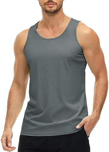 MAGCOMSEN Débardeur Homme Sport Tee Shirt sans Manche Séchage Rapide Respirant Protection UV UPF 50+ Marcel Homme Muscle Gym Gilets