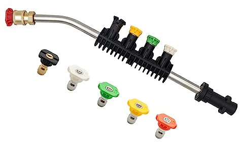 DERASL Pressure Washer Lance Extension Wand, Replacement Spray Wand Wash Lance with 5 Spray Nozzles,30 Degree Gutter Rod Cleaner Attachment for Car Washing (Kärcher)