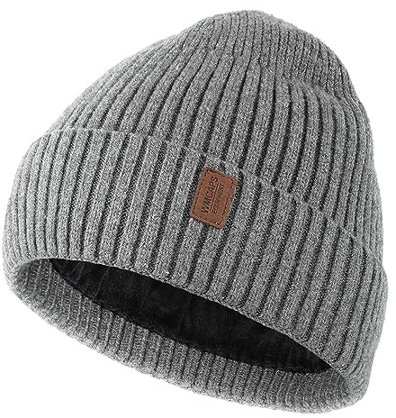 Wmcaps Knit Beanie - Thermal Winter Hat with Fleece Lining, Gift for Men | Perfect Outdoor Beanie,Warm,Soft, Elastic & Comfortable for Hiking, Travel, Dog Walking, Climbing