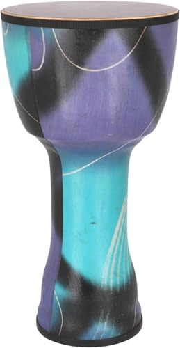 Farbige Djembe, Holztrommel, Percussion Instrument, 32 cm, Motiv 2/47 cm | Wetterfestes Fiberglas, knallige Farben, ideal für Drum Circles, mobil und leicht transportierbar.