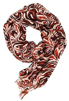 QUEEN HELENA Dam Casual Mönster Rund Hals Wrap Scarf Winter Scarf SC22-6, Orange, one size