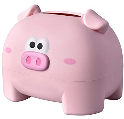 LKPOMI Niedliche Taschentuchbox-Abdeckung, Cartoon-Schweinchen-Form, Dekorative Handtuch-Servietten-Behälter-Hülle, Taschentuch-Aufbewahrungsbox für Wohnzimmer, Büro, Badezimmer, Küchen-Desktop(Rosa)