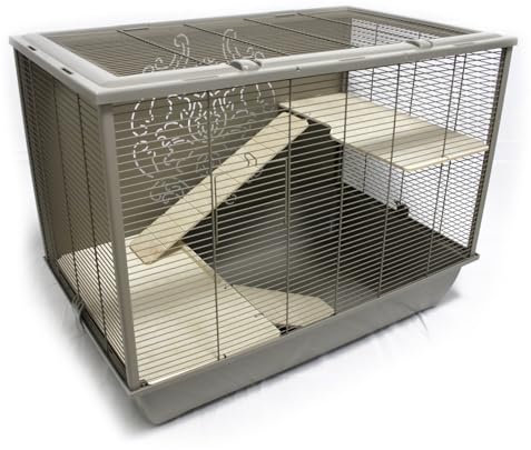 ZooPaul Premium Hamsterkäfig XXL Marcus Glamour mit Design Rückwand Mocca 58x78x48 cm Nagerkäfig Kleintiere