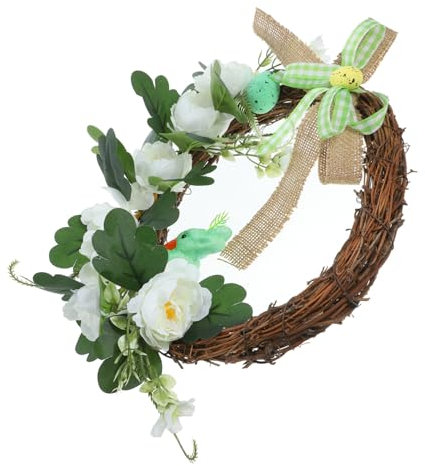 HOOTNEE Easter Wreath Mit Kunstblumen Dekorativer Türkranz Für Ostern Frühlingsdeko Für Passend Für Feiern Und Und Langlebig Für Eingangsbereiche
