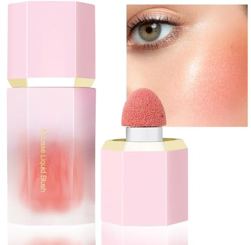 Liquid Blush Makeup, Soft Cream Blushers for Cheeks Make Up, Blush Stick Natural Looking Color Long-Wearing Smudge Proof, Waterproof Lightweight Blush Makeup for Mature Skin (Rose)