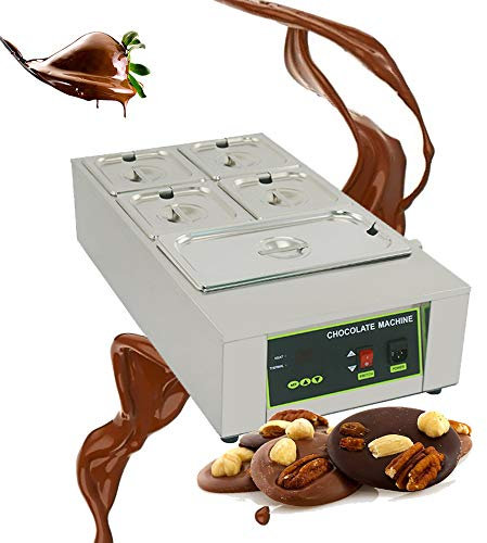 Pentola per sciogliere il cioccolato professionale, macchina per temperare il cioccolato elettrica da 1000 W, pentola per sciogliere il cioccolato commerciale, scaldavivande in acciaio inossidabile,