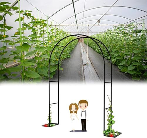 XUJIAY Rosenbogen, Garten-Torbogen Aus Metall, Pergola Rankhilfe Verzinkt Rost, Laubengang Rankgestell Mit Sockel Für Verschiedene Kletterpflanzen, Einfache Montage, 6 Größen,350x220x40CM
