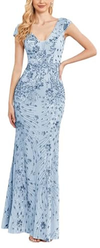 Elegant Champagne Evening Dress for Women Long Luxury Mermaid Formal Sequins Prom Wedding Party Cocktail Dresses