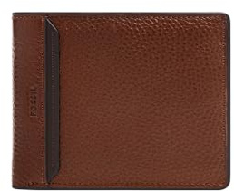 Fossil Men's Huntington Brown Leather Bifold Wallet, ML4674210