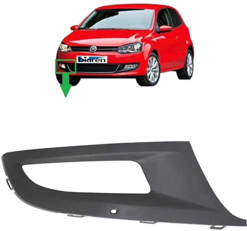 BIAREN Frontstoßstange unten Kühlergrill Nebelscheinwerfer Abdeckung Blende rechts für Volkswagen VW Polo 6R (2009-2013) 6R0853666D 6R0853666D9B9