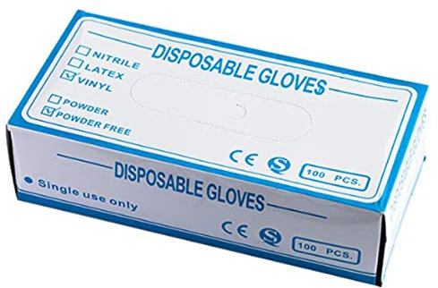 Sunicon 100 pièces gants en plastique jetables, gants en PVC gants en plastique de sécurité alimentaire sans latex sans poudre gants en plastique transparent pour la cuisine, le