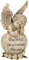 Grabengel mit Spruchherz Du lebst in unserem Herzen, 18,5 cm, Polyresin, grau