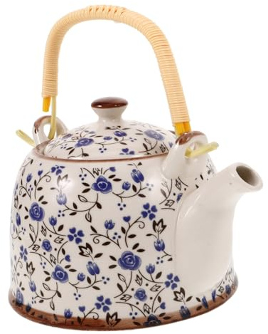 MAGICLULU Tetera Esmaltada Hervidor Retro Para Fogón 7.67 in Capacidad Generosa Resistente Al Calor Para Té Suelto Y Agua Caliente Con Asa
