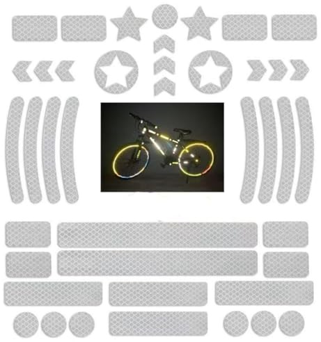 Autocollants réfléchissants vélo 42pcs nuit (blanc)
