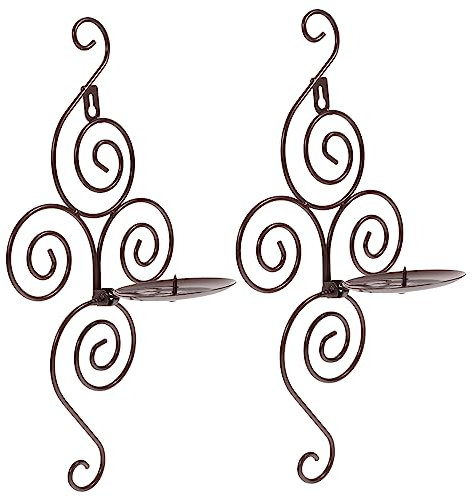 Cabilock 2stücke Wandkerzenhalter Aus Metall Im Europäischen Stil Dekorative Wandkerzenständer Für Wohnzimmer Hochzeiten Und Garten Antikbronze Finish Accessoire Für Stimmungsvolle