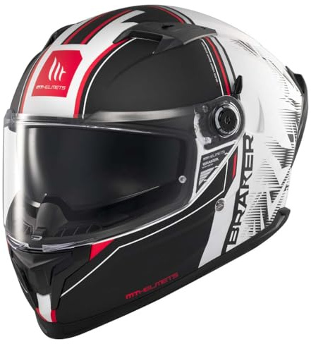 MT Helmets Braker SV Designed Charm A1 Mate - Casco de Moto Integral con Visor Solar, para Hombre y Mujer, Homologado ECE 22.06 (M)