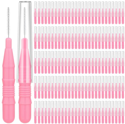 MAPVOLUT 120-Piece Micro EyeBrow Lash Brush Set - Professional Beauty Spoolies with Cap for Makeup, Brow Lamination and Travel - Perfect for Makeup Artists, Beauty Lovers, and Gifting