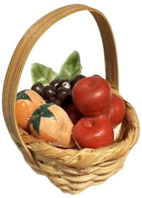 IMIKEYA Mini Realistic Fruits Model Tiny Obstkorb Für Kinder Spielen Küchenpuppenhaus Dekoration Miniatur -lebensmittelspielzeug Für Schulbüro Und Partykonsum