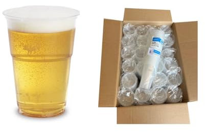 DPdantepellacani 1200 Bicchieri Monouso con tacca di delimitazione 0,5 L in plastica PP ideali per Birra e Bevande Gassate 24 pack x 50 pz bar ristoranti pub concerti