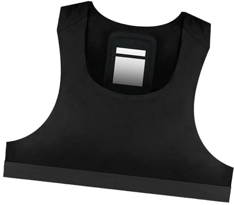 Sport-Tracker-Weste, Fußball, Fitness-Kompressionsweste, atmungsaktiver Fußball-GPS-Halter, Workout-Tanktop für Männer und Frauen, verstellbares Training, keine Tracker enthalten, Farbe: Schwarz