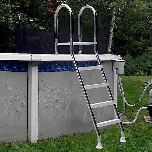 Scala per piscina fuori terra con corrimano, design robusto in acciaio inossidabile 304 per ingresso e uscita sicuri, gradini antiscivolo per una maggiore sicurezza