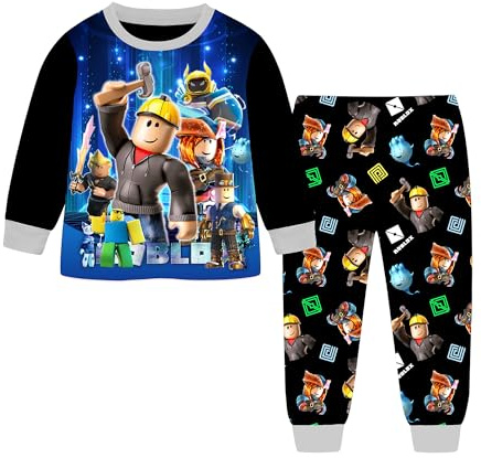 Boys Pyjama Sets Winter Autumn Christmas Xmas Pajamas Black Red Pjs (UK, Age, 8 Years, 9 Years, Regular, Multi)