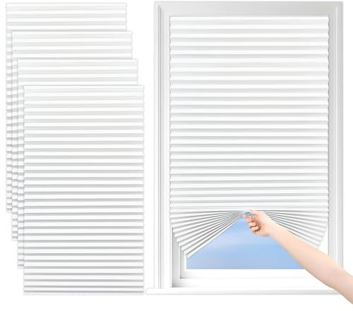 Sneulletoys 4 Pack Temporary Blackout Blinds Stick on (White, 60W×150H cm)
