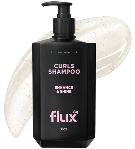 FLUX UP Curly Hair Shampoo – Hydrating Shampoo for Curly & Wavy Hair for Women & Men – Sulfate-Free Frizz Control & Moisture for Defined, Stronger, Softer Curls – 8 fl oz