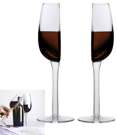 Genérico Media Copa De Vino, 2 Piezas Copas Divertidas De Vino, Copa De Champán, Copas Vinos Modernas Tamaño Mediano, Vasos Para Beber Para Navidad, Vacaciones, Fiestas, Bodas