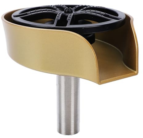 Denash Enjuagador de Vasos de Vidrio Giratorio de 360° para Fregadero de Cocina, Diseño Extraíble de Alta Presión para el Hogar y Restaurantes, Elegante Acabado Dorado, 1 Unidad