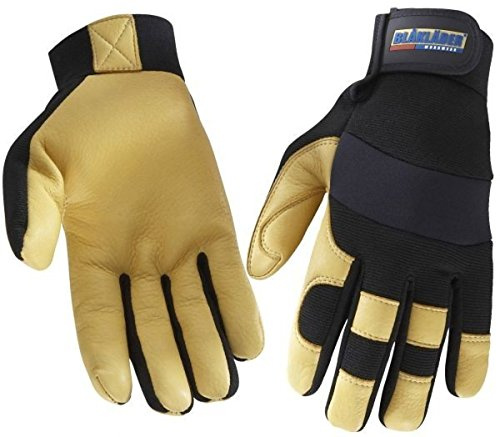 Blaklader 22393923 MIT ARBEITSHANDSCHUHEN GEFÜTTERTES LEDER, Schwarz/Gelb, grootte 11
