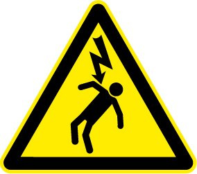 Warnschild aus Aluminium - Achtung Hochspannung! Lebensgefahr - Schenkellänge 30 cm