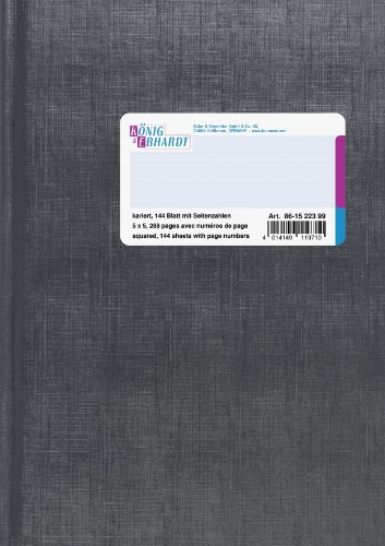 König & Ebhardt König und Ebhardt König & Ebhardt 861522399 Geschäftsbuch (A5, kariert, 80g/m², 144 Blatt Fadenheftung mit Seitenzahlen)