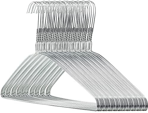 50 silberne Draht-Kleiderbügel 41cm – für den Hausgebrauch, Chemische Reinigung, Einzelhandel