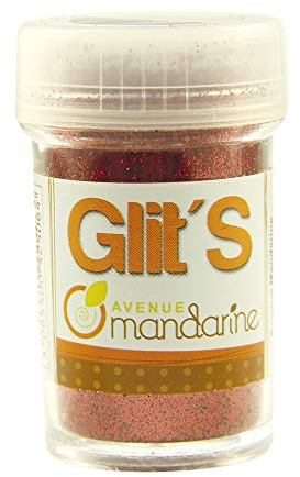 Avenue Mandarine 42506MD Glitter Glit's Flakon (14g, mit praktischem Streuaufsatz zur leichten Handhabung, ideal für Kinder) 1 Stück rot
