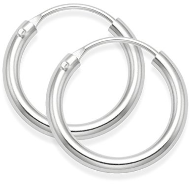Heather Needham Sterling Silver thick Hoop Earrings - SIZE: 18mm x 2.5mm - Premium quality. MUCH SMALLER THAN SHOWN.6274
