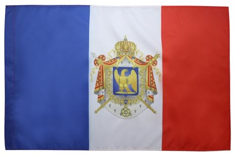 AZ FLAG Flagge Frankreich Zweites Kaiserreich 1852-1870 150x90 cm Hohlsaum | Für innen und außen Französisches Kaiserreich Napoleon dekorative Flagge doppelte Nähte und verstärkte Kanten mit Masttunnel