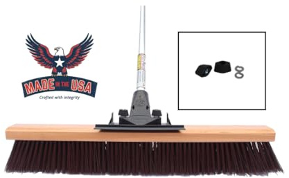 FlexSweep Unbreakable Commercial Push Broom (Contractors 24 Inch) Coarse Bristles