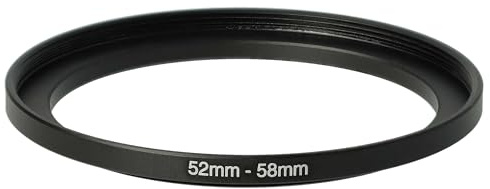 vhbw Step-Up-Ring Adapter von 52 mm auf 58 mm für Kamera Objektiv | Filteradapter, Metall, Schwarz