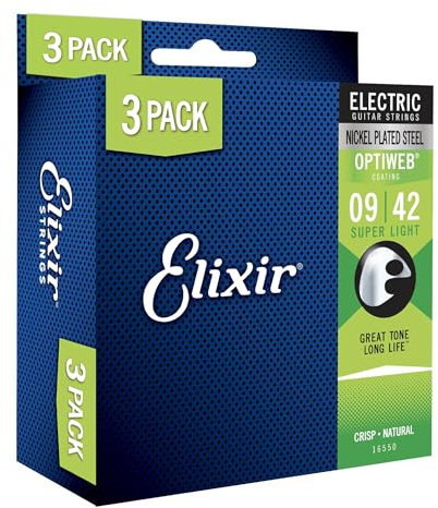 Elixir Saiten Phosphor 3er-Pack Super Light (.009-.042) Super Light
