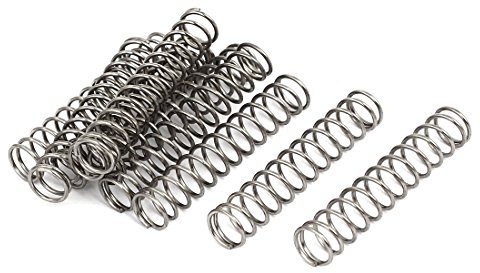 0.8mmx8mmx40mm 304 Stainless Steel Compression Springs Silver Tone 10pcs