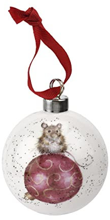 Wrendale Designs Weihnachtskugel, Design: „Gathered All Around“ Not a Creature was Rühring (Maus) mehrfarbig