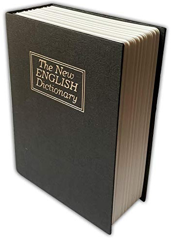 Büchersafe Buchattrappe Geldkassette Buch Attrappe Inkl. Schlüssel Buchsafe Bücher Safe Buchtresor Wörterbuch Geheimsafe (Schwarz)