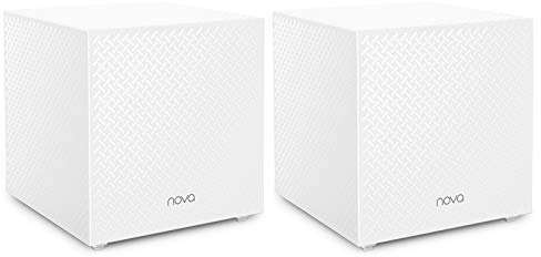 Tenda Nova MW12 Mesh WLAN System - AC2100 Tri-Band WLAN Mesh System - Reichweite bis zu 350m² & 100 Geräte - 6X Gigabit Port - Ersetzt WLAN Router & Repeater - Kompatibel mit Alexa - 2er-Pack