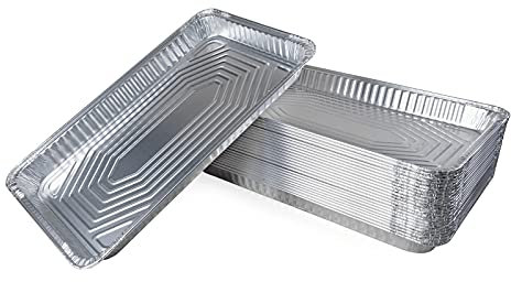 IDL Packaging Full Size Aluminum Steam Table Pans - Shallow, 21 x 13 x 1.5 (pack of 25) - Disposable Foil Pan for Grilling, Roasting, BBQ, Cooking, Baking, Freezing
